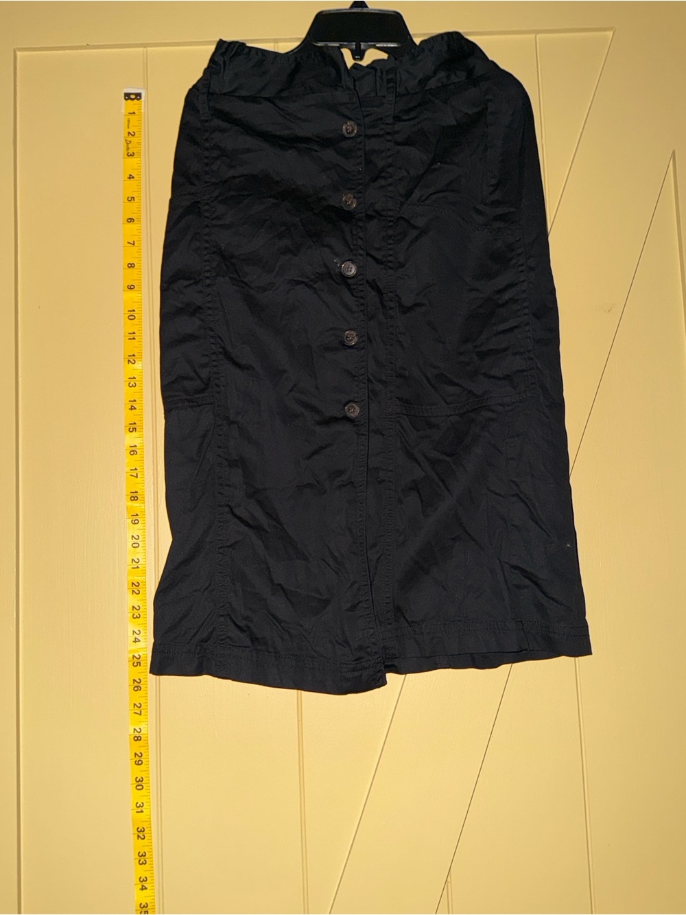 Banana Republic Black A-Line Button-Front Skirt